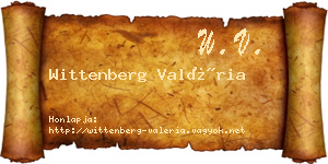 Wittenberg Valéria névjegykártya